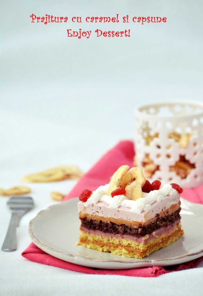 Prajitura cu caramel si capsune