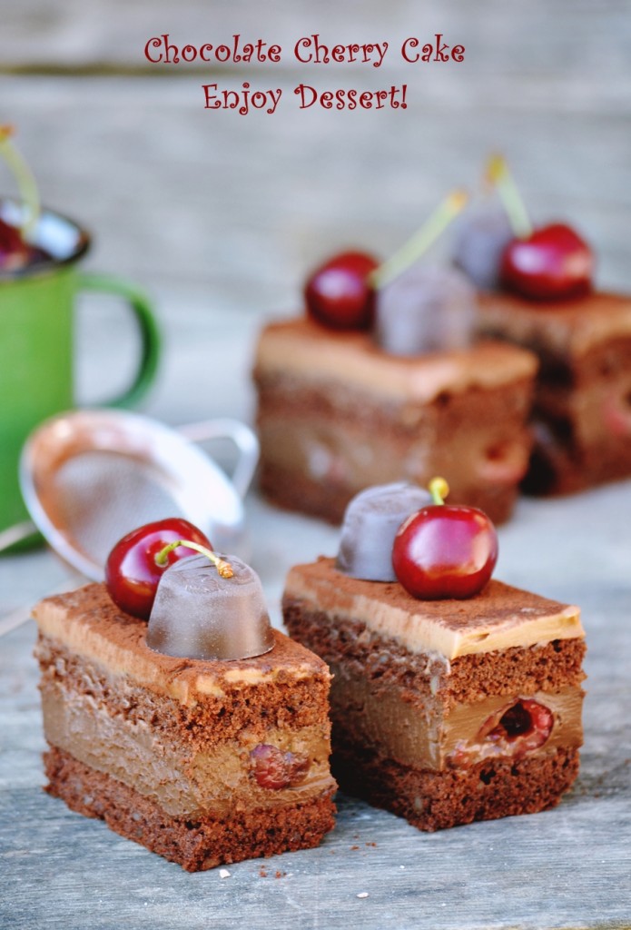 Prajitura cu crema de ciocolata si cirese