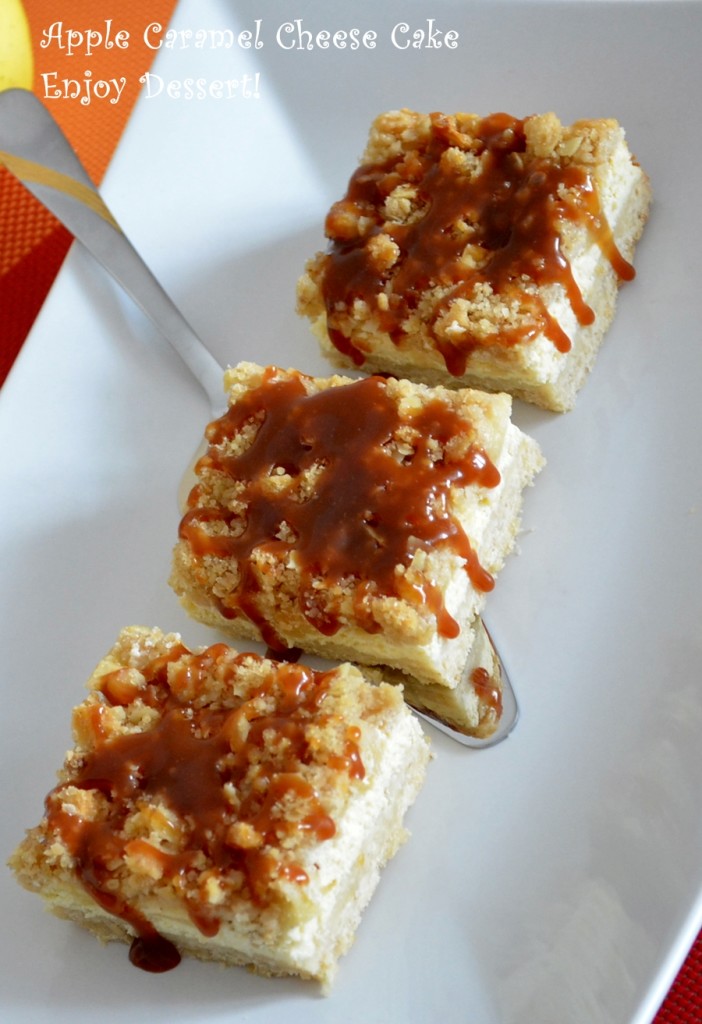 Prajitura cu branza, mere si caramel – Apple caramel cheesecake