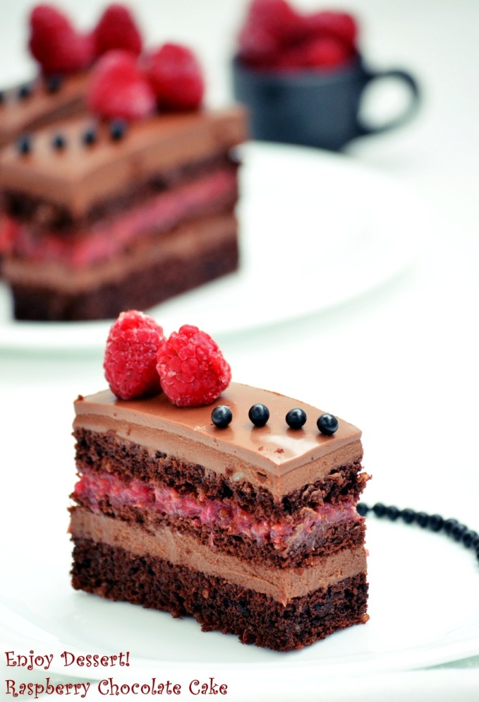 Prajitura cu ciocolata si zmeura