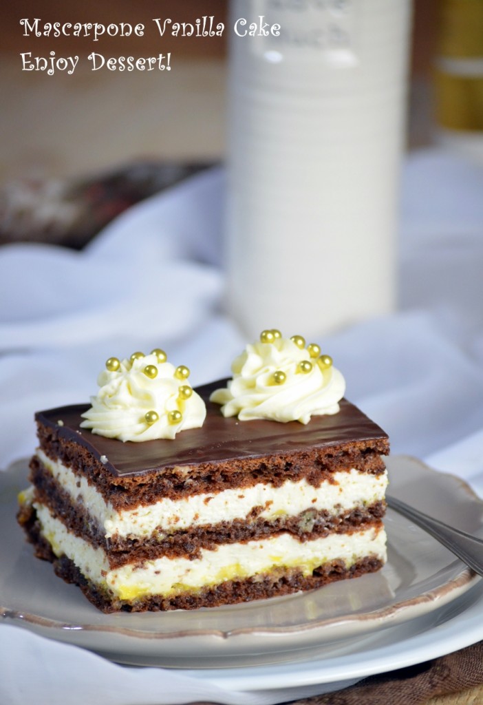 Prajitura cu crema de vanilie si mascarpone