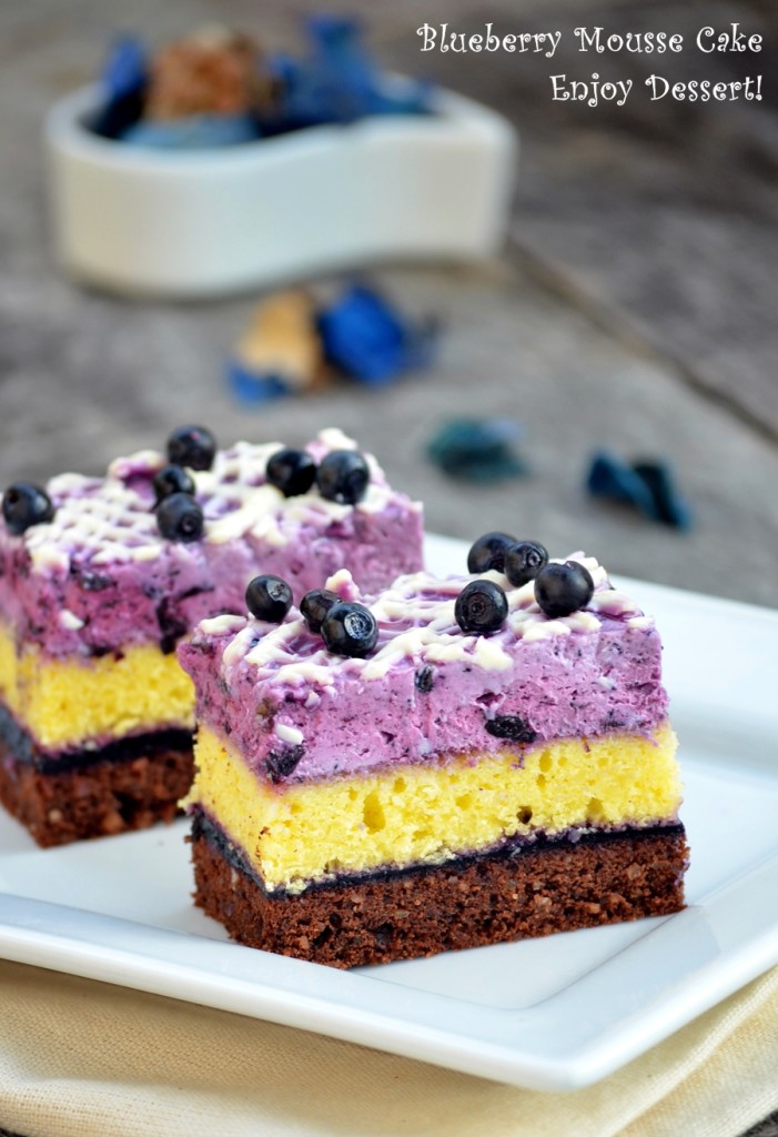 Prajitura duet cu mousse de afine