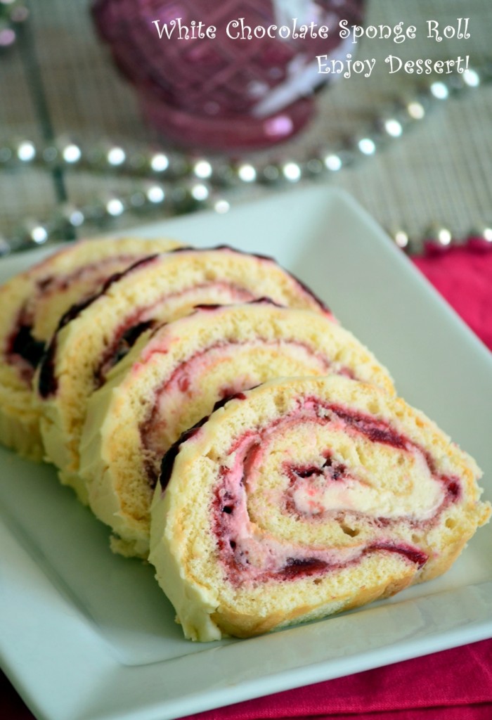 Rulada cu ciocolata alba si visine