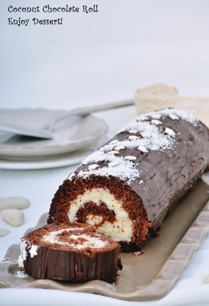 Rulada de ciocolata cu cocos