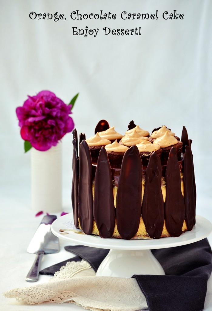 Tort cu ciocolata, portocale si caramel – fara gluten