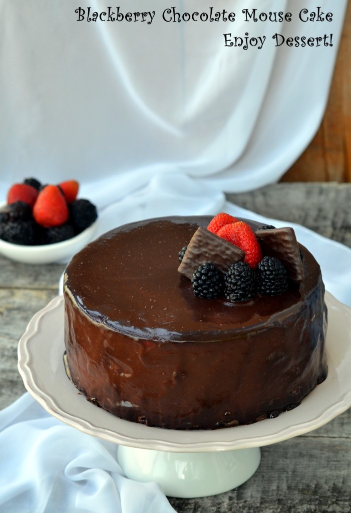 Tort cu mousse de mure si ciocolata