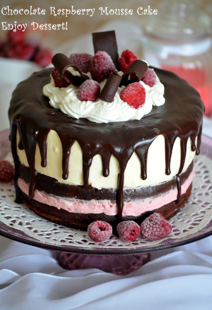 Tort de ciocolata cu mousse de iaurt si zmeura