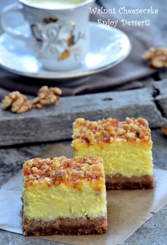 Cheesecake cu nuci caramelizate