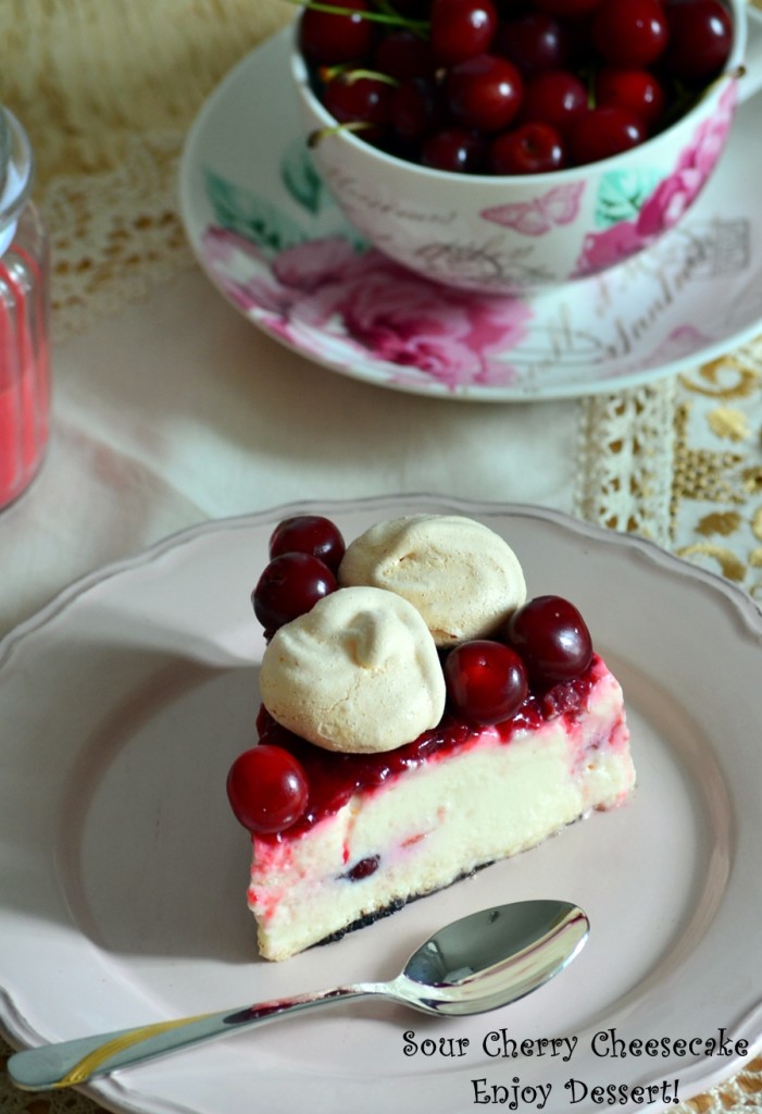 Cheesecake cu visine – fara coacere