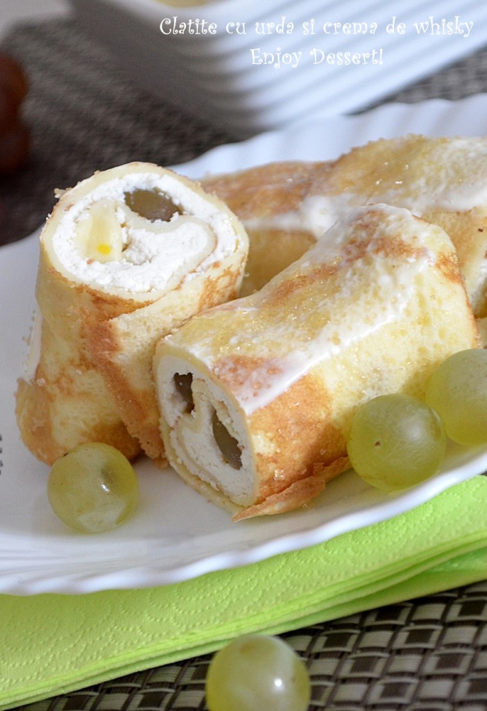 Clatite cu urda si crema de whisky