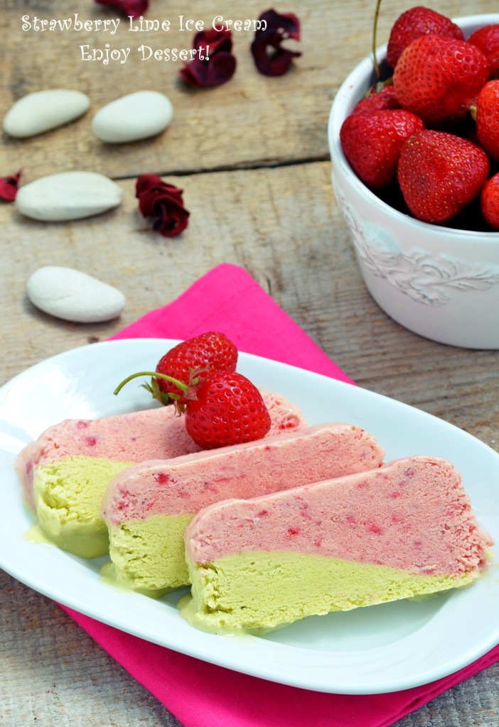 Inghetata cu lime si capsune