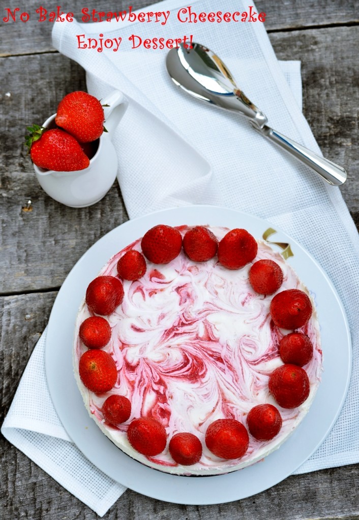 No Bake Strawberry Ginger Cheesecake