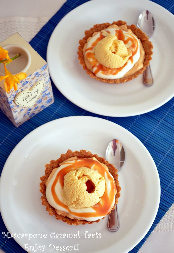 Tarte cu mascarpone si inghetata de caramel