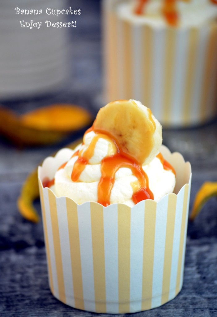 Cupcakes cu banane si caramel