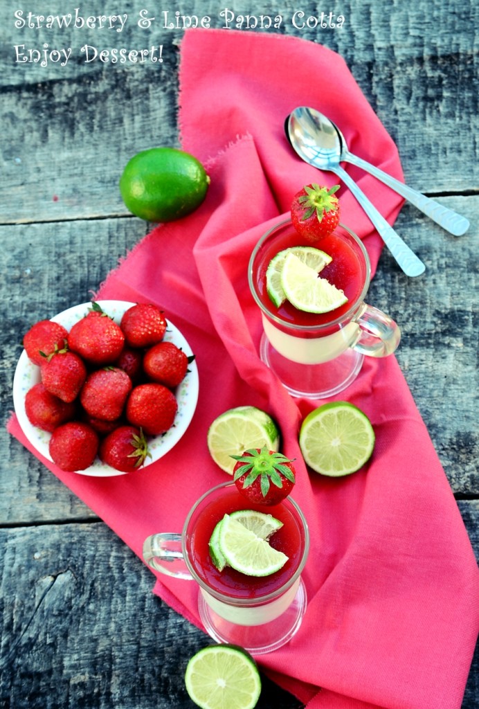 Panna Cotta cu capsune si limeta