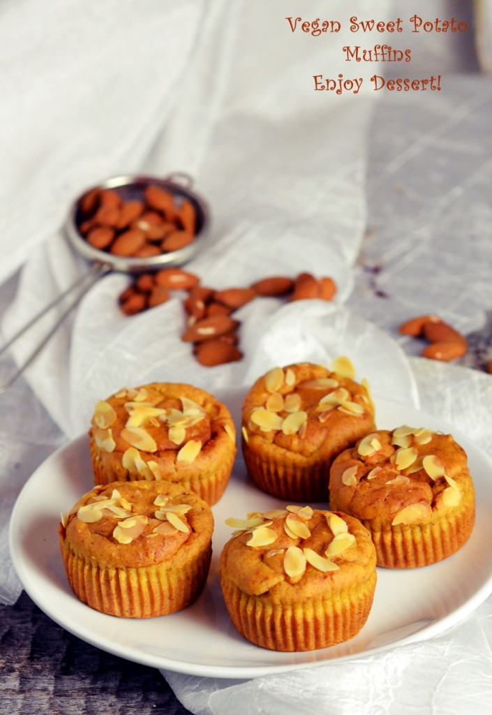 Briose cu cartof dulce si migdale – de post