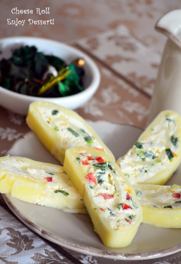 Rulada de cascaval topit cu crema de branza